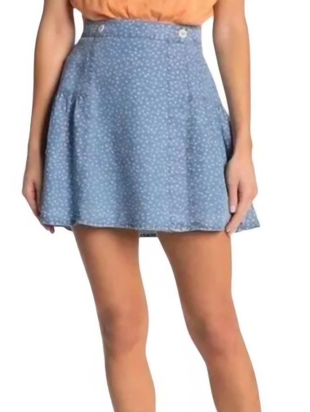 Madewell Shirred Wrap Mini Skirt in Indigo Daisies Sz 4 Ditsy Floral